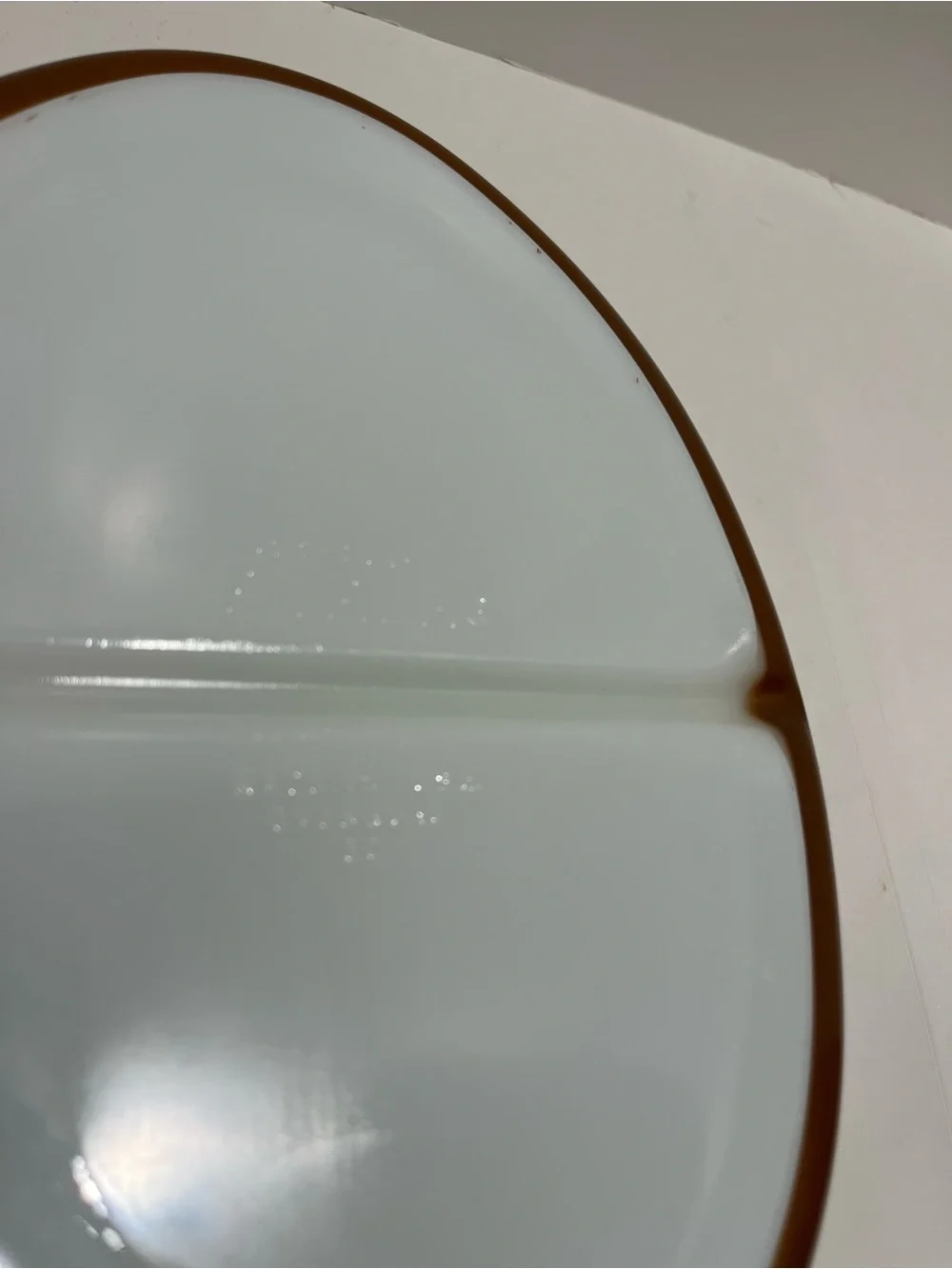 Vintage Pyrex 1 1/2 Quart Early American Oval Divided Serving Dish, 963-7 - MINT
